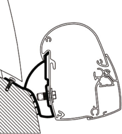 Adattatore per tendalino Omnistor 5102 VW T5/T6 Minivan RHD