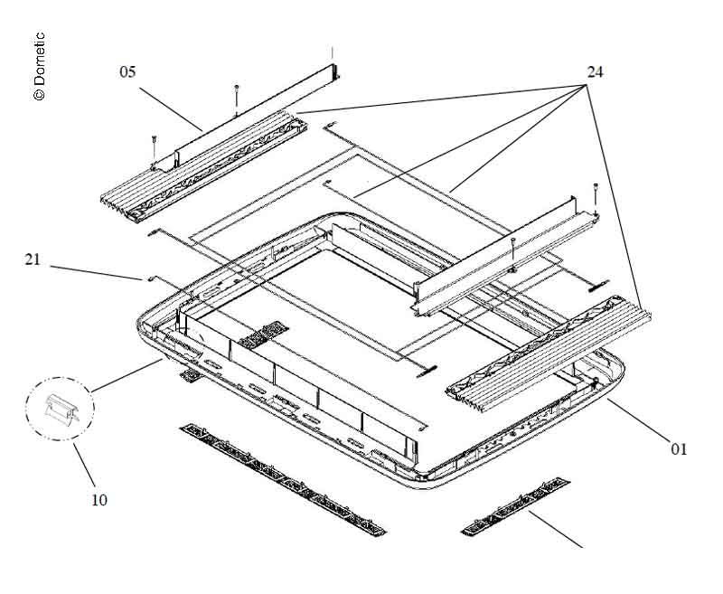 Rollosystem Midi Heki kpl. mit Verdunklung und Fliegenschutz cremeweiß