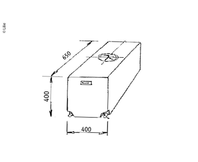 Wassertank 95 Liter, 650x400x400 anthrazit