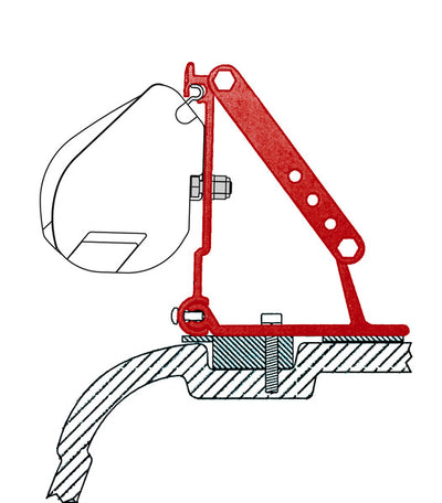 Fiamma Adapter für F45 an VW T5 mit Flachdach