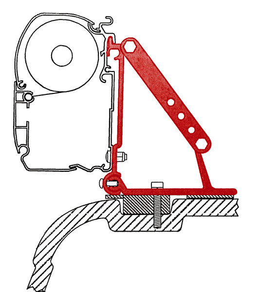 Fiamma Adapter für F45 an VW T5 mit Flachdach