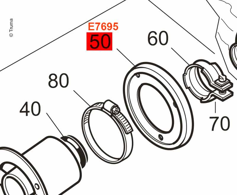 Dichtung Wandkamin weiß 97,6 mm