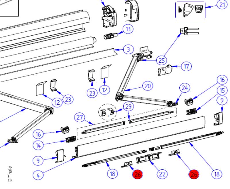 Clip Support Arm 5200 2St