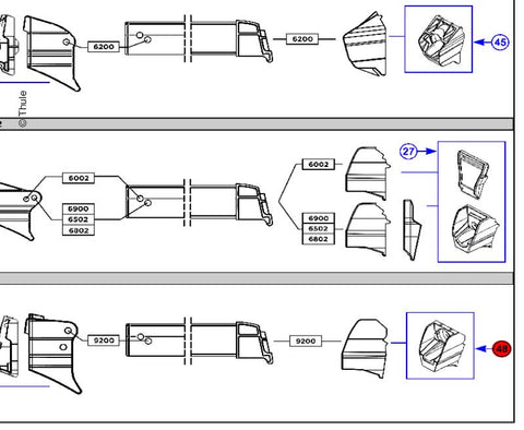 Inserisci guida di scorrimento 9200 2 pezzi