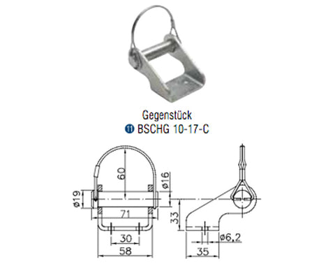Cerniera laterale di controparte Winterhoff BSCHG 10-17-C