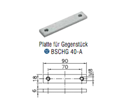 Piastra Winterhoff per controcerniera parete laterale BSCHG 40-A
