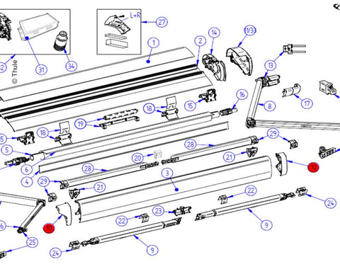 Terminale di estremità LH+RH Leadrail