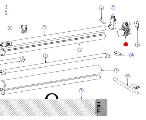 Rol.Tube End Cap Parabrezza