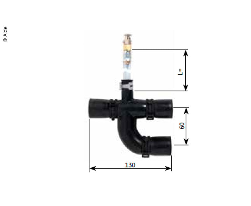 Alde Gummi Y. mit Entlüftung und Bandklemmschelle 300 mm