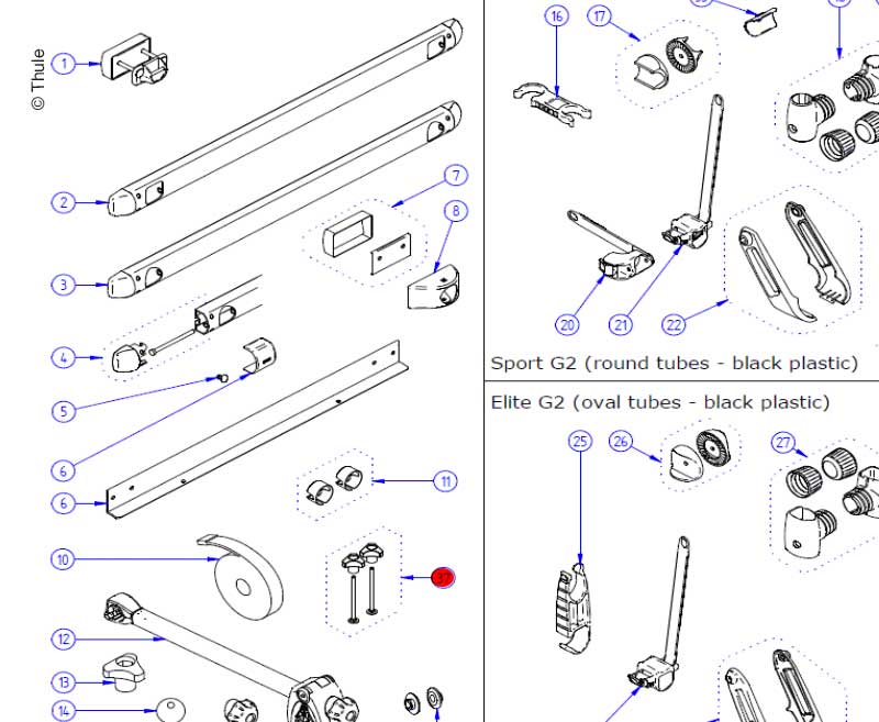 Bolt 90mm +Knob high 2pcs