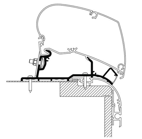 Adattatore per montaggio sul tetto Thule Caravan Roof LED