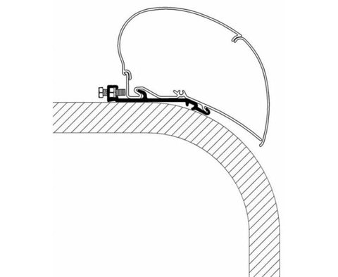 Adattatore per il montaggio su tetto piano per tende da sole Omnistor Serie 6