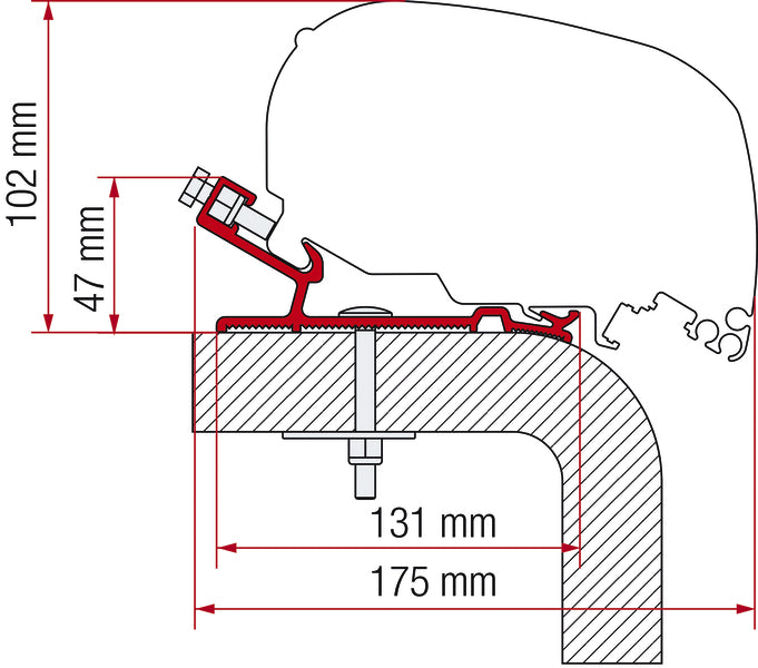 Markisen-Adapter F80 für Hymer